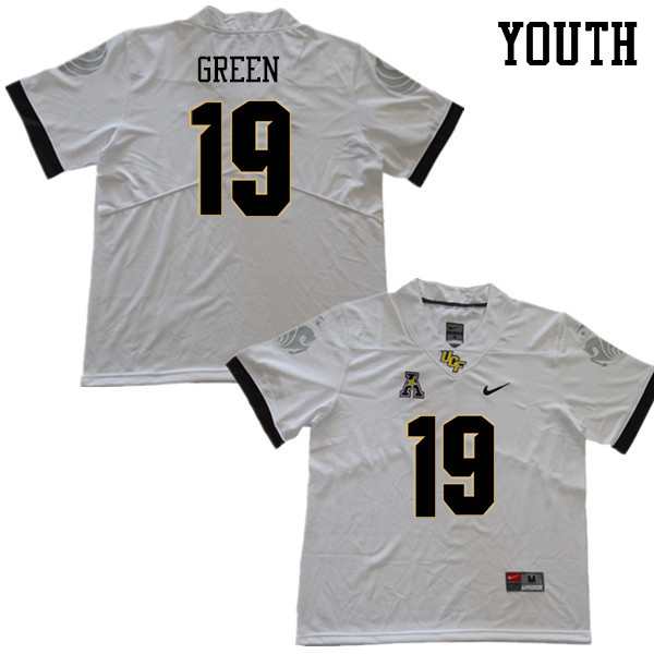 Youth #19 Trey Green UCF Knights College Football Jerseys Sale-White